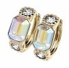 009 Kolczyki złote pozłacane Austrian Crystal wiszące 14K cyrkonie Xuping 